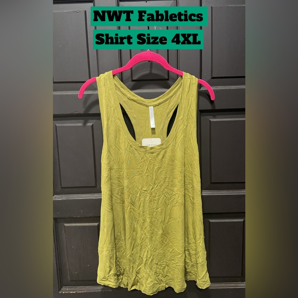 NWT Fabletics green muscle Shirt Size 4XI.